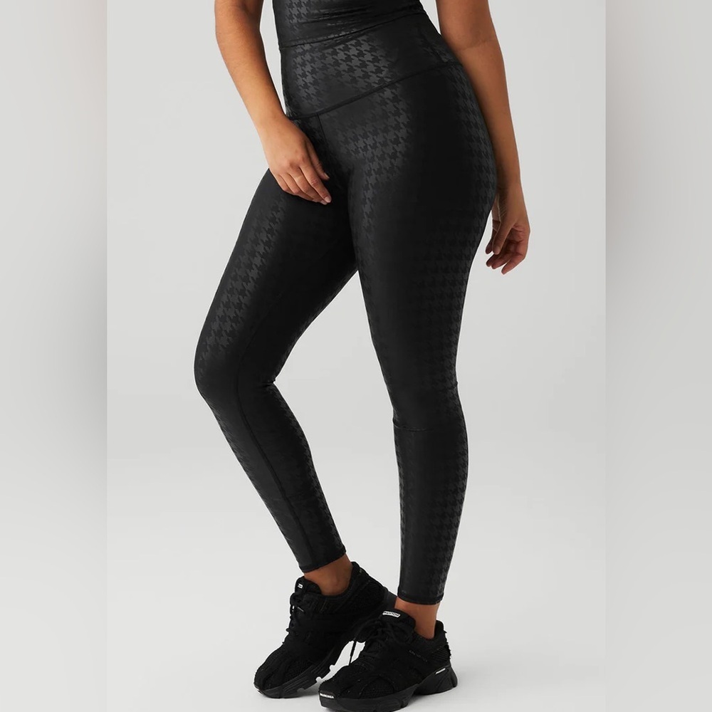 ALO Yoga high waisted glitter houndstooth leggings size small